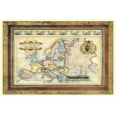 Map Of Europe by Vision Studio - Wrapped Canvas Print