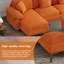 114" U Shaped Chenille Sectional Sofa with Chaise Ottoman and Gold Legs-291939263
