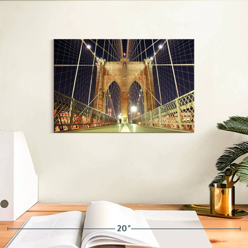 Lilie illuminé le pont de Brooklyn, H 8 po x l 12 po