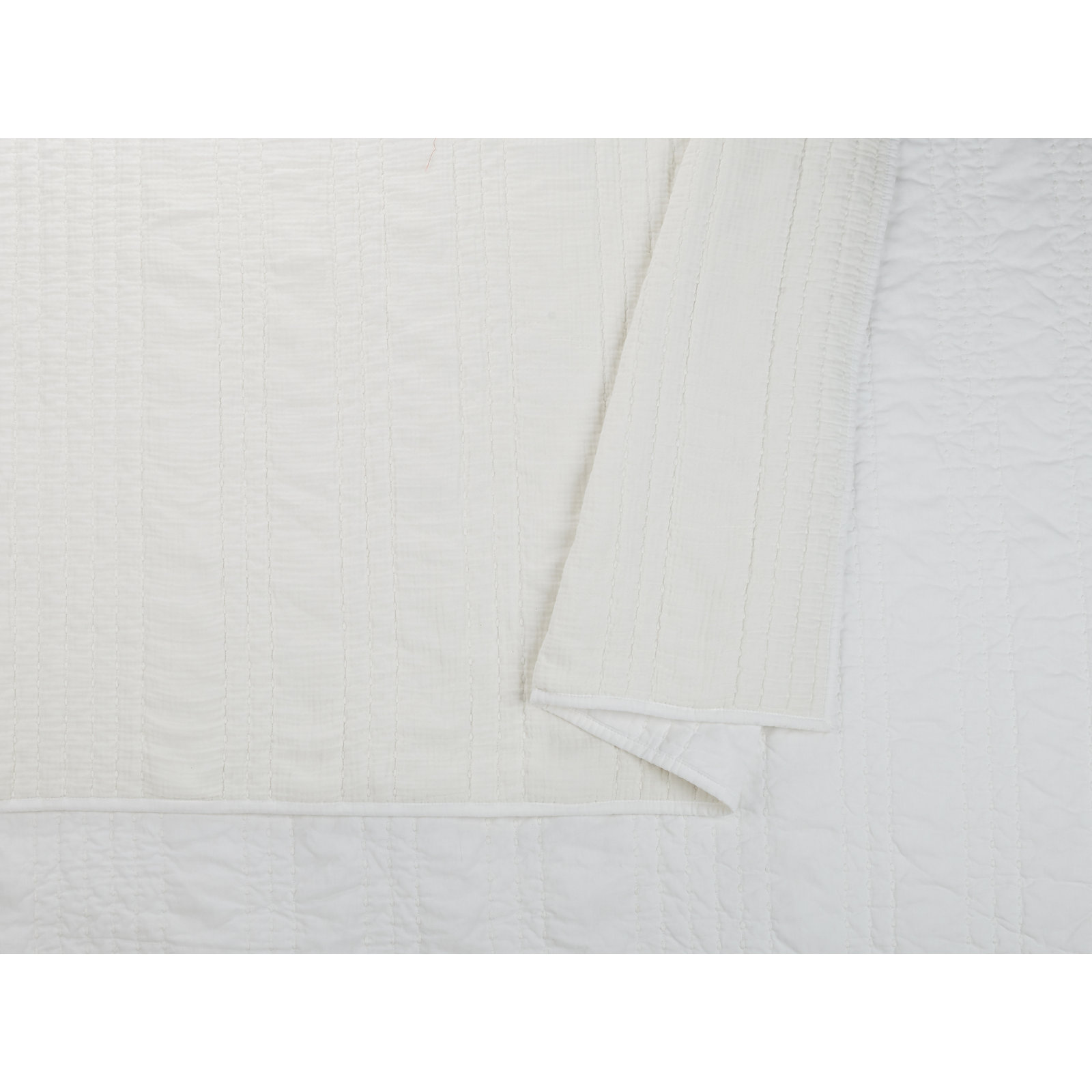 Kennison Cotton Quilt Set, Queen Quilt, White