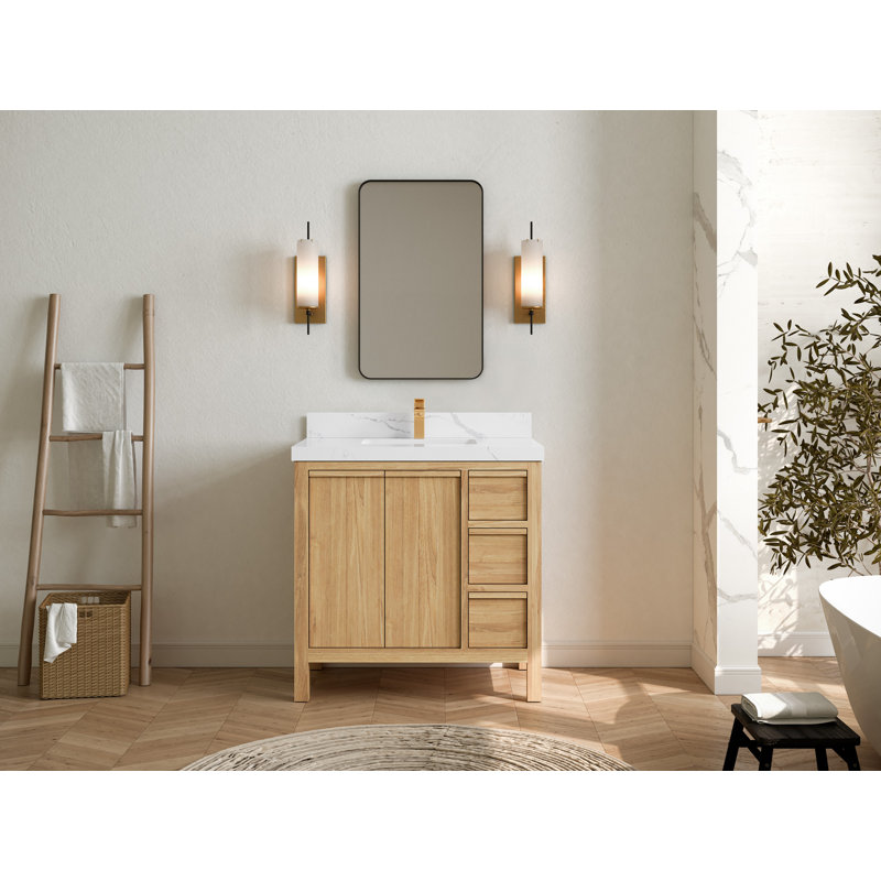 Meuble-lavabo l 35 po x P 22 po, Calacatta Laza