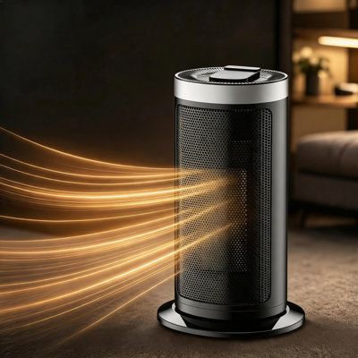 Chauffage d'appoint en céramique PTC, avec réglages de puissance de 900 W/1500 W et protection contre la surchauffe