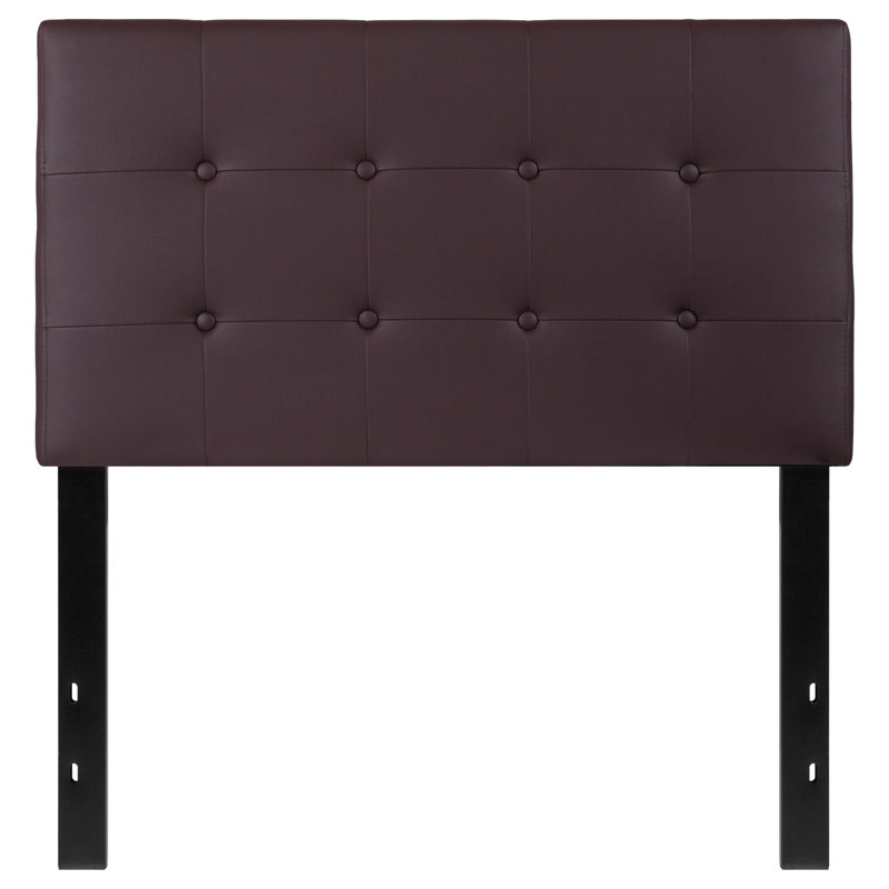 Ciriaca Button Tufted Upholstered Headboard, Brown, Twin