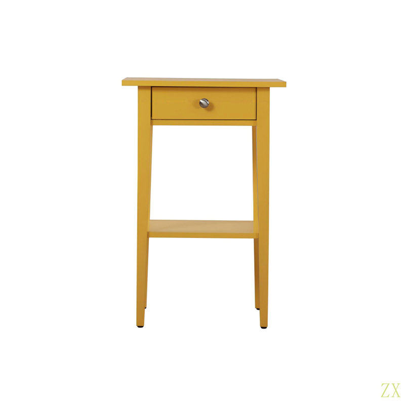 Table de chevet contemporaine pour espaces modernes, Jaune