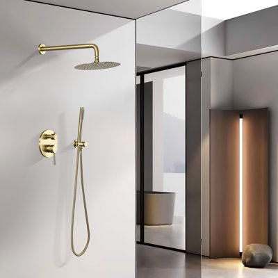 Système de douche à pluie, ensemble de douche mural pour salle de bain avec pomme de douche à pluie 10 "