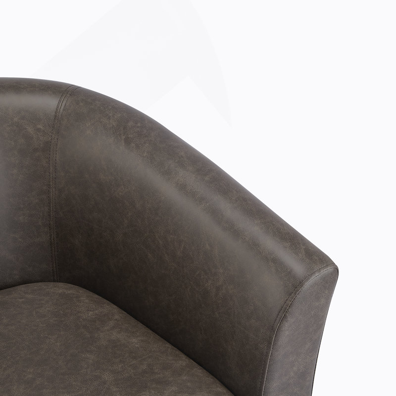 Fauteuil demi-tonneau Wilmore, Marron foncé