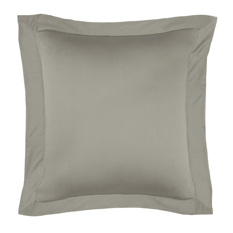 Rayon Cotton Blend Sham, Euro, Grey