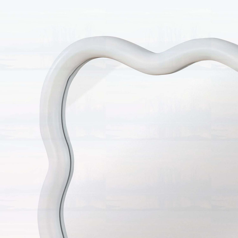 Miroir en bois, idéal pour une utilisation décorative et fonctionnelle dans diverses pièces, 36 po x 24 po, Blanc