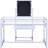 Hitchin Contemporary 42"L Rectangular Vanity Set with Mirror in White Faux Fur and Chrome