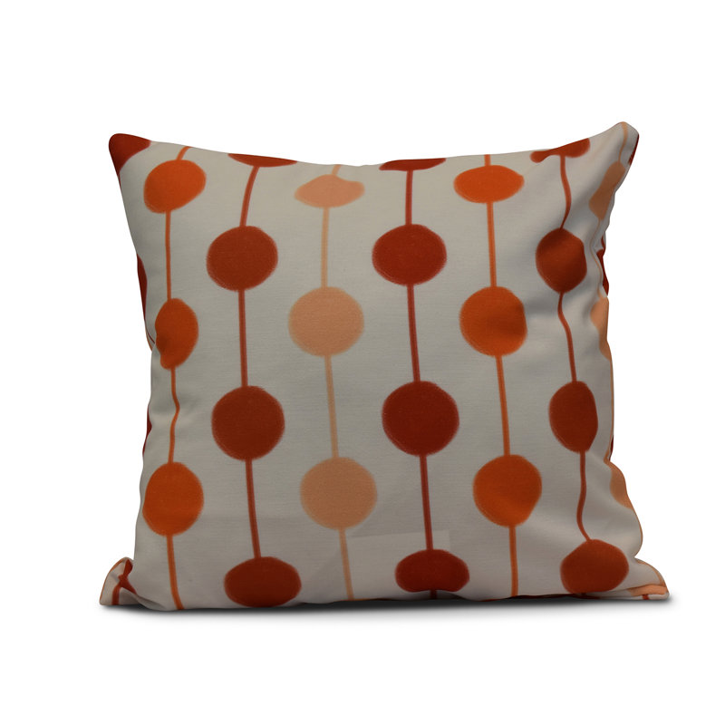 Funky Junky Polka Dots Reversible Throw Pillow, 20" x 20" , Orange