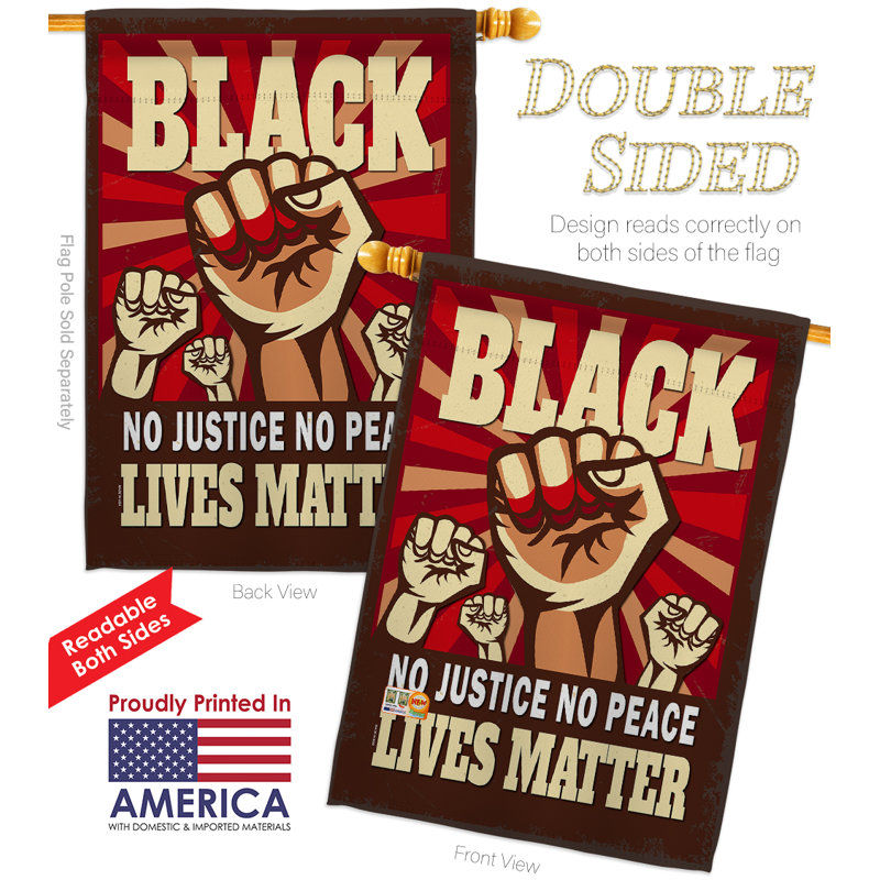 Ensemble de drapeaux en polyester 2 faces 40" x 28" no justice no peace