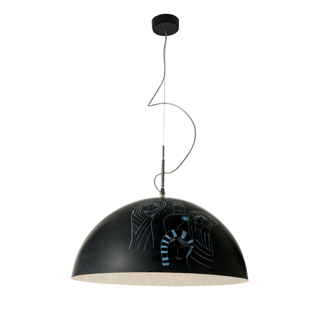 1 - Light Black Dome Pendant
