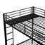 Lit superposé double au-dessus de simple, fabrication en métal, vertical, rails à quatre côtés et tablette de rangement, lit noir avec cadre, garde-corps