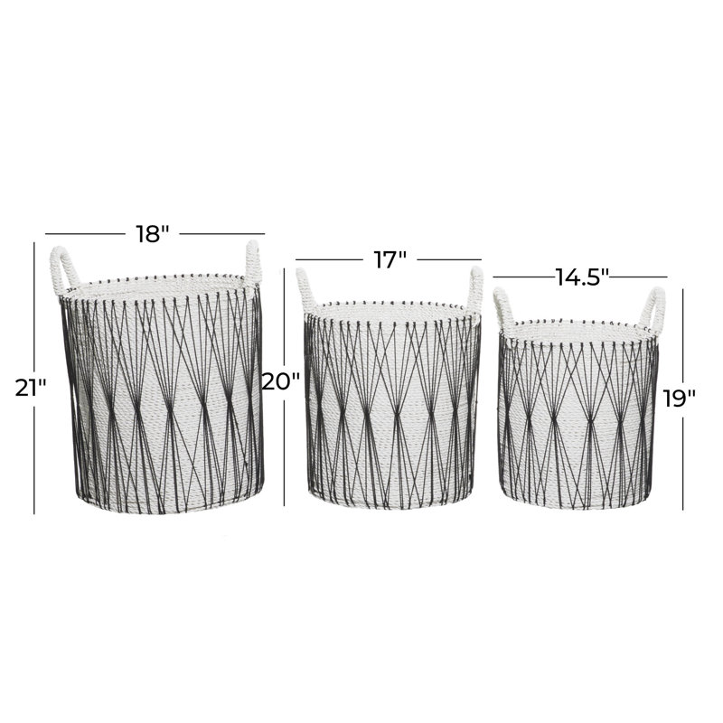 Ensemble de 3 paniers en plastique