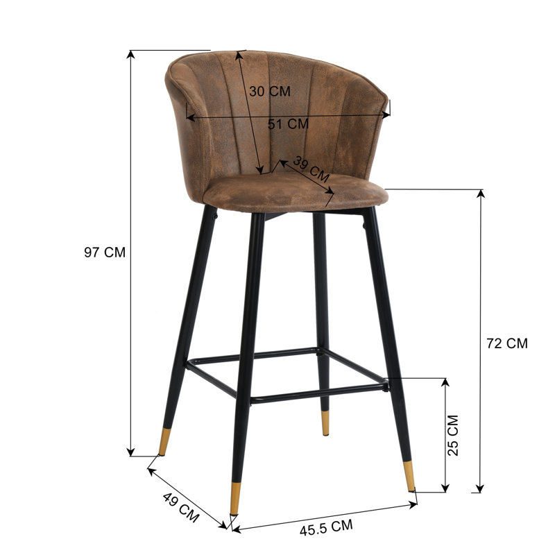 Abbigale Upholstered Counter Stool with Metal Frame