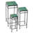 27.25"/24"/20" H Set Of 3 Sqaure Nesting Planter Stands With Green Pattern Ceramic Tiles Table Top