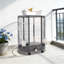 Cage ovale de 76 cm (30 pouces) avec roulettes, en acrylique et en fer, pour perroquets et calopsittes.-136215569