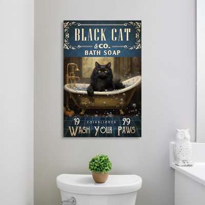 «Black Cat Bath Soap 2», impression rectangulaire 1 pièce