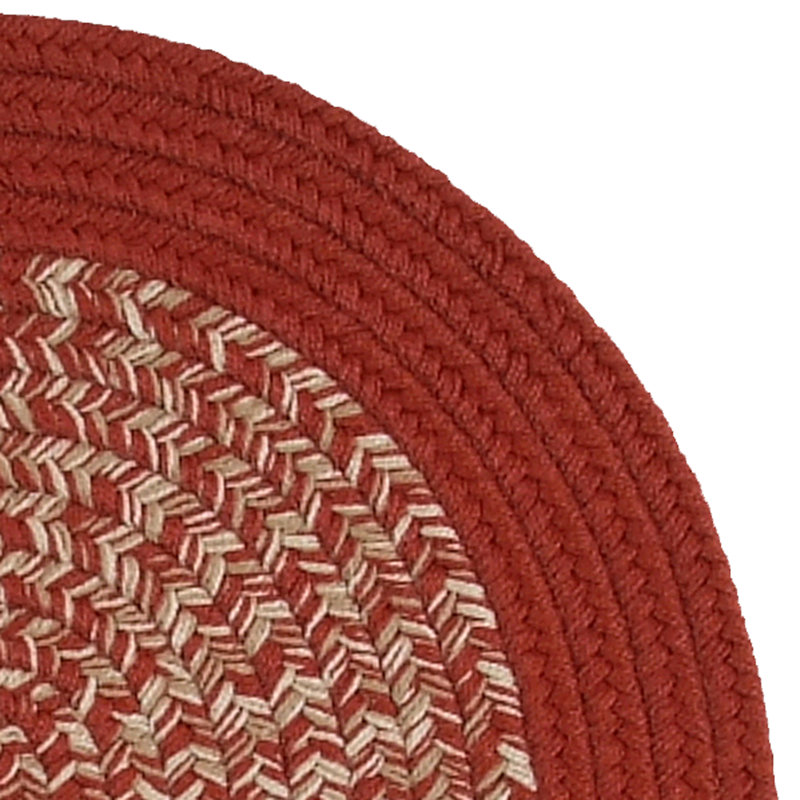 Tapis rouge tressé Nouray, Ovale 6 pi x 8 pi