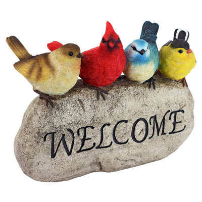 Birdy Welcome Signs Animals Weather Resistant UV Resistant Polyresin Garden Statue