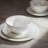 12 Piece Embossed Bone China Dinnerware Set In White, Service For 4