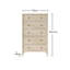 122 cm W Chest of 5 Drawers