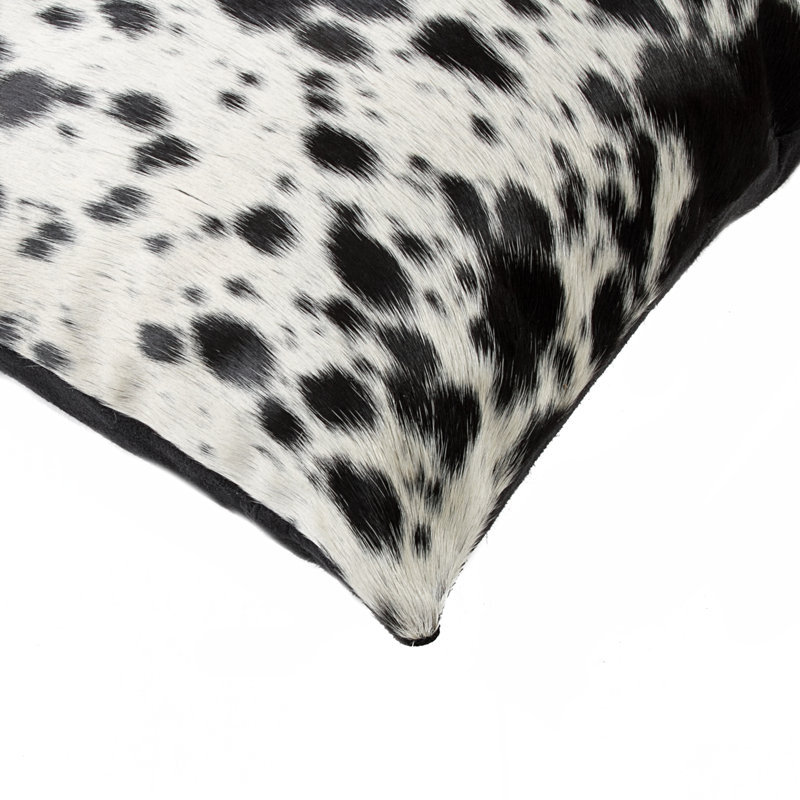 Torino Cowhide Pillow | 1-Piece | Black & White | 18"x18", S&P/Black/White
