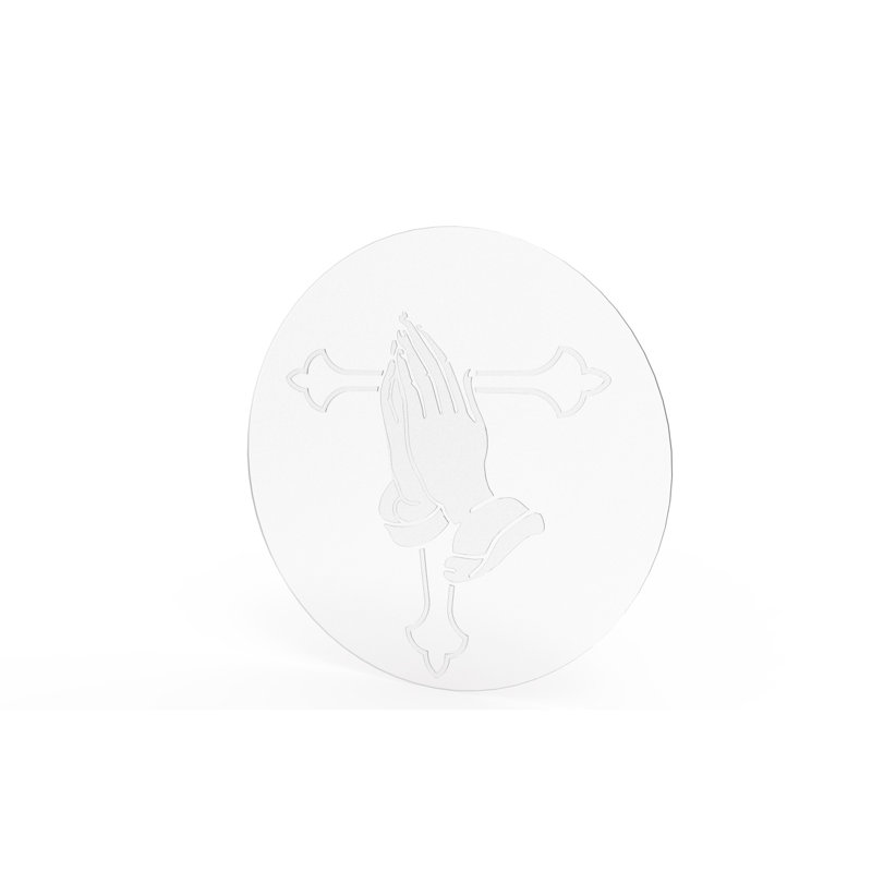 Praying Hands with Cross Logo Sign Wall Mount