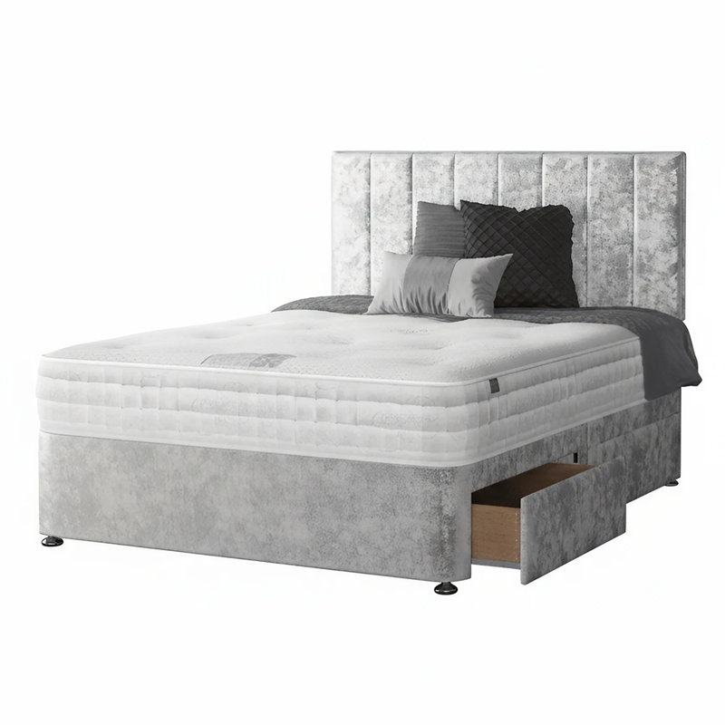 Ohiowa Divan Bed Base, Silver, Single (3'), 2 Right Drawers