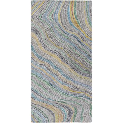 Tapis gris / multicolore touffeté à la main Rapids
