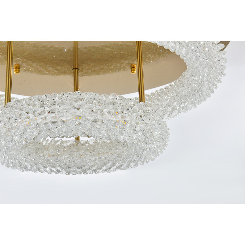 Brindalla LED Flush Mount, Satin Gold, 10" H x 22" W x 22" D