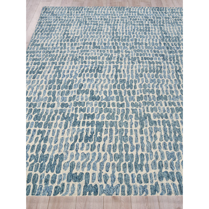 Ink Blot Hand Tufted Wool Abstract Area Rug, Rectangle 8' x 10'