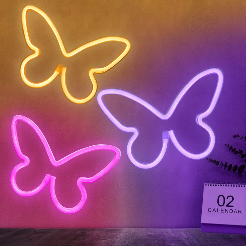 Enchanted 3-piece Butterfly Neon Light Set