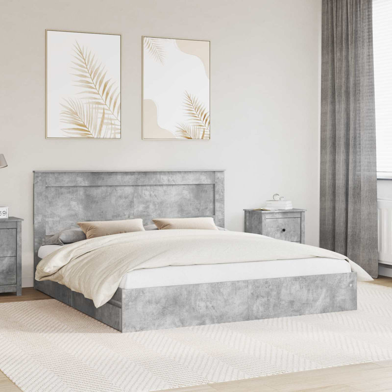 Bed Frame, Super King (6'), Concrete Grey
