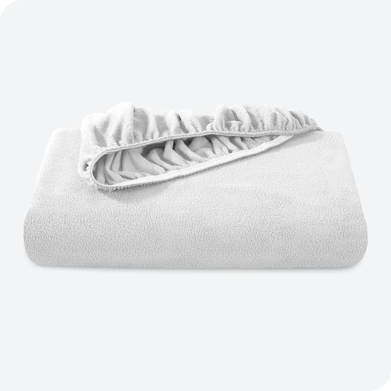 King Size White Microfiber Flannel Deep Pocket Fitted Sheet