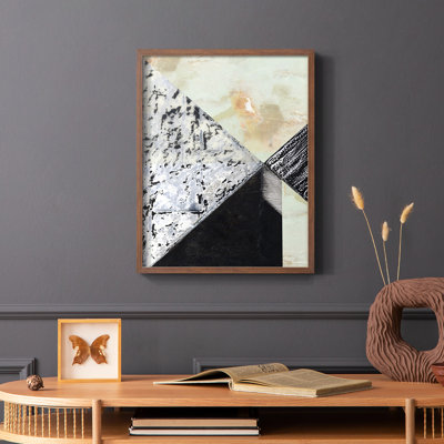 «Tiles & Texture Abstract Angles I», reproduction encadrée - bois massif