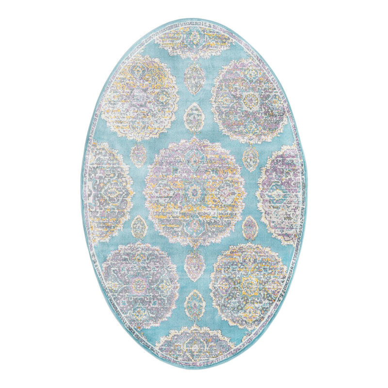 Paragon Floral Indoor Rug, Oval 5'5" x 8'