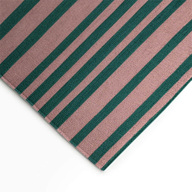 Tapis intérieur / extérieur bleu HorizontalStripes, Rectangle 5 pi x 7 pi