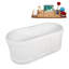 59" Streamline Soaking Freestanding Tub and Tray With Internal Drain-101697741