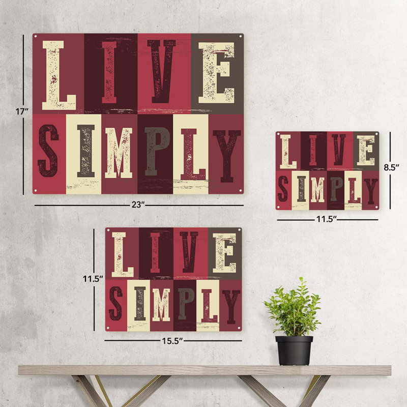 Rustic Live Simply Sign, H 11,5 po x l 15,5 po x P 0,04 po