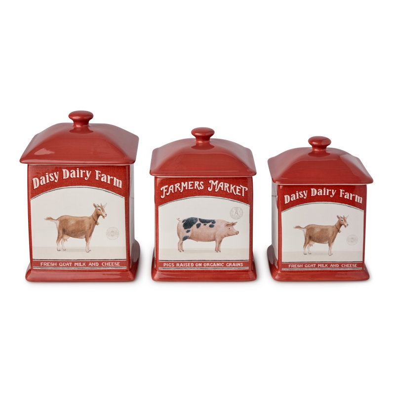 Ensemble de 3 pots Vintage Farm Square