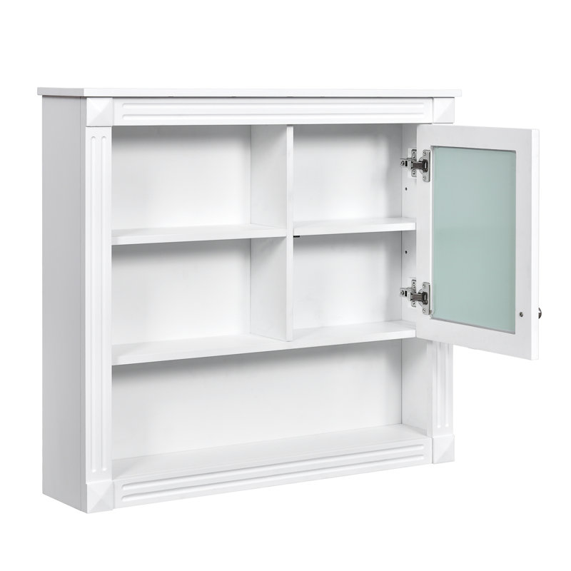 Armoire murale 32 po avec miroir, Blanc