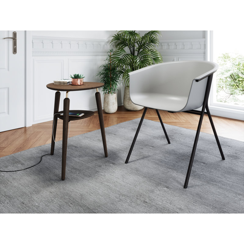 Chaise avec accoudoirs Tee, Gris froid / argent