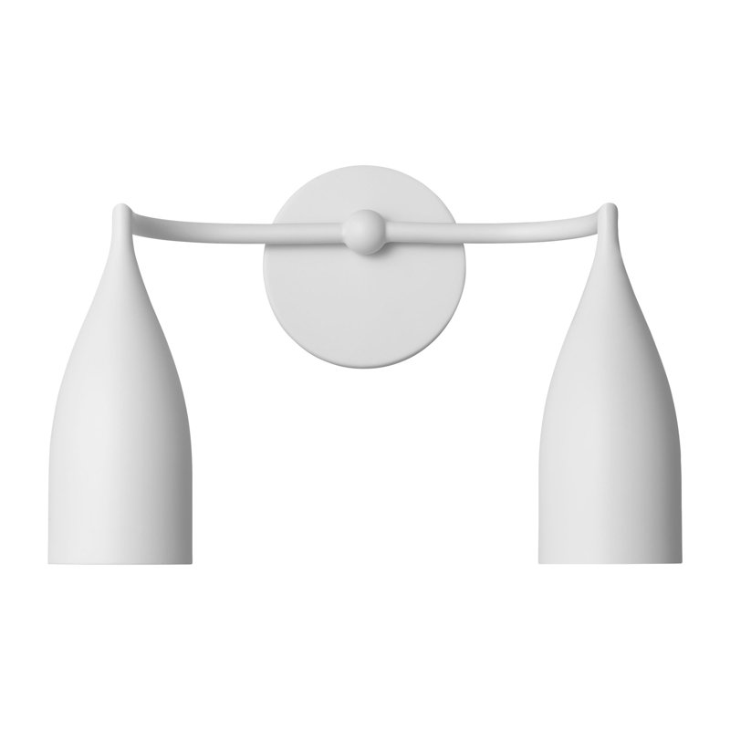 Petit meuble-lavabo Maya de Génération Éclairage , Deux lumières, 10.125" H x 14.75" W x 6.5" D, Blanc mat