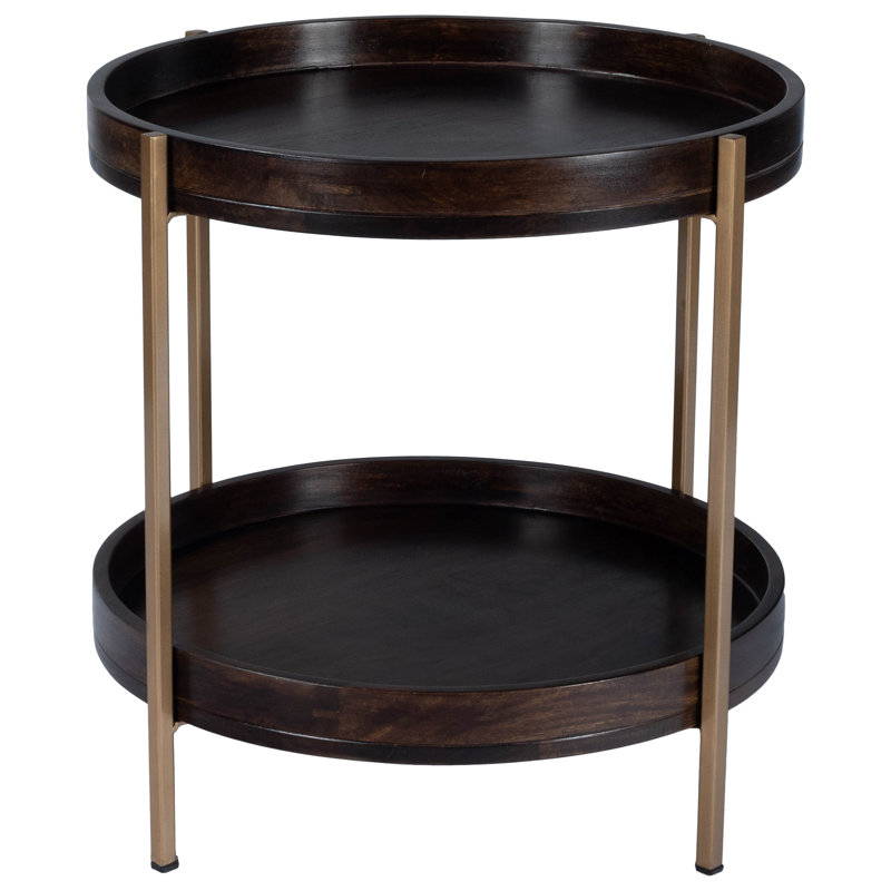 Damirra Wood & Metal Side Table, Brown