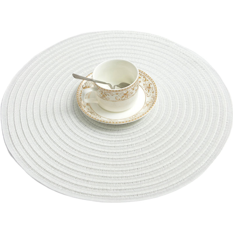 Ensemble de 4 napperons tressés blanc, Blanc