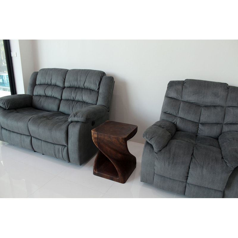 Table de bout en bois massif Channen, H 20 po x l 15 po x P 15 po, Bois brun foncé