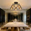 5-light Glass Semi Flush Mount Smoked Grey Ceiling Light