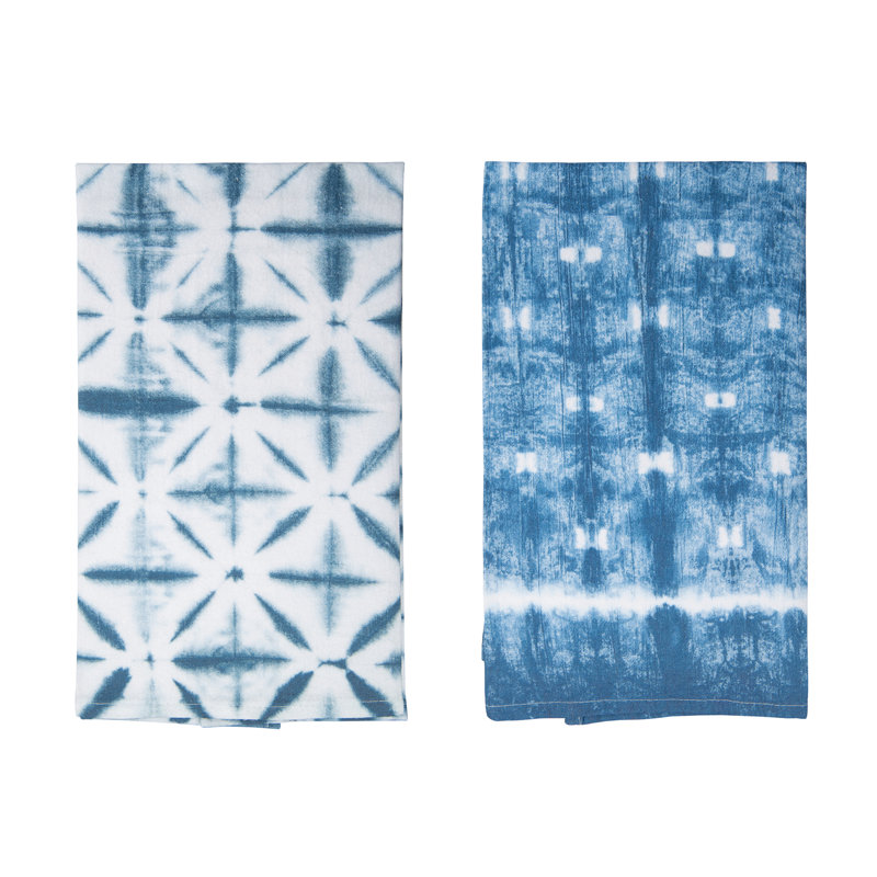  Fabric Shibori Tea Towels Set of 2 Spring Home Decorations