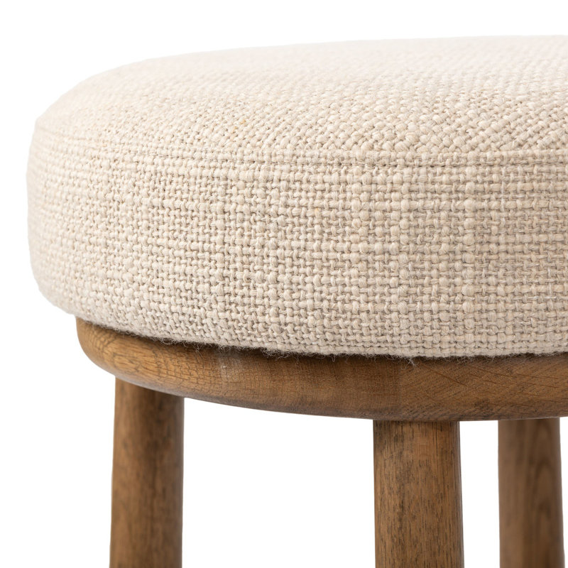 STARIA Swivel Upholstered Bar Stool with Solid Wood Frame